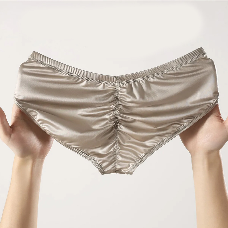 Pouch Boxer Pouch - 4 個メンズブリーフシャイニーサテンローライズセクシーな下着バルジポーチスムーズクール固体弾性パンツ通気性パンティー