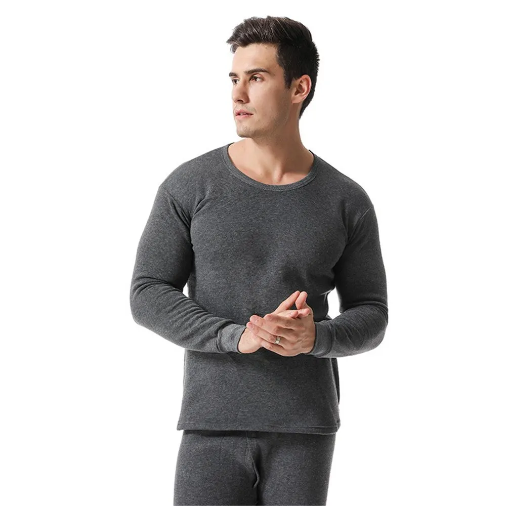 冬の男性の熱下着セットソフトコットンフリース裏地暖かいパネル - Thermal Long John のレビューと価格
