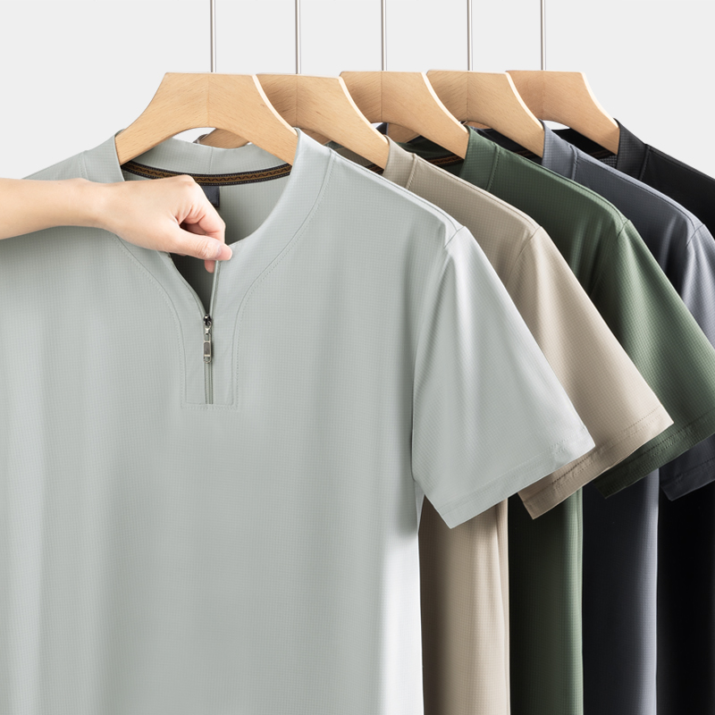 ビッグサイズ 9XL メンズ アイスシルク ヘンリーシャツ  - T Shirt Tight Fit のレビューと価格