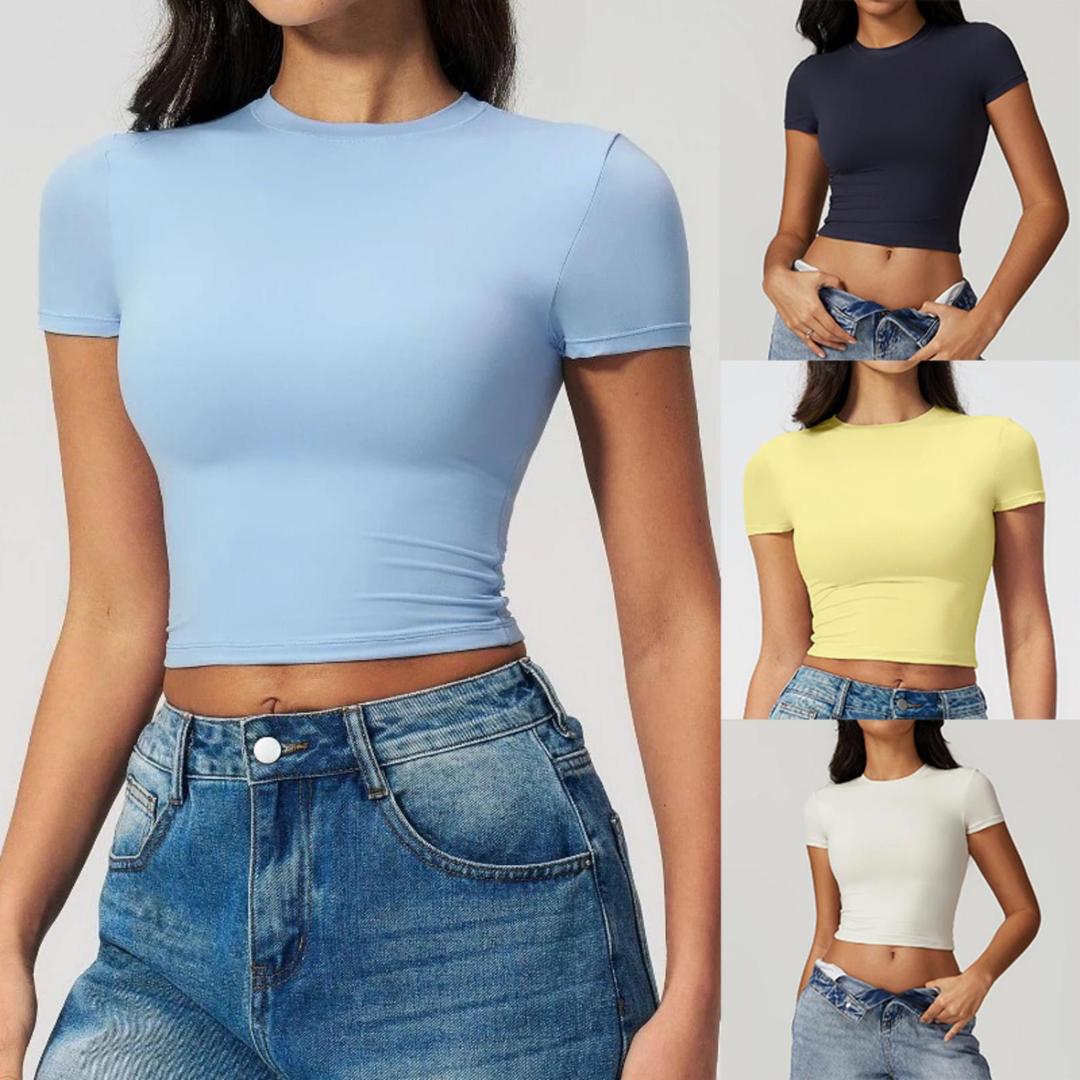 女性用タイトフィットスポーツTシャツ 速乾性 半袖 ヨガTシ - T Shirt Tight Fit のレビューと価格