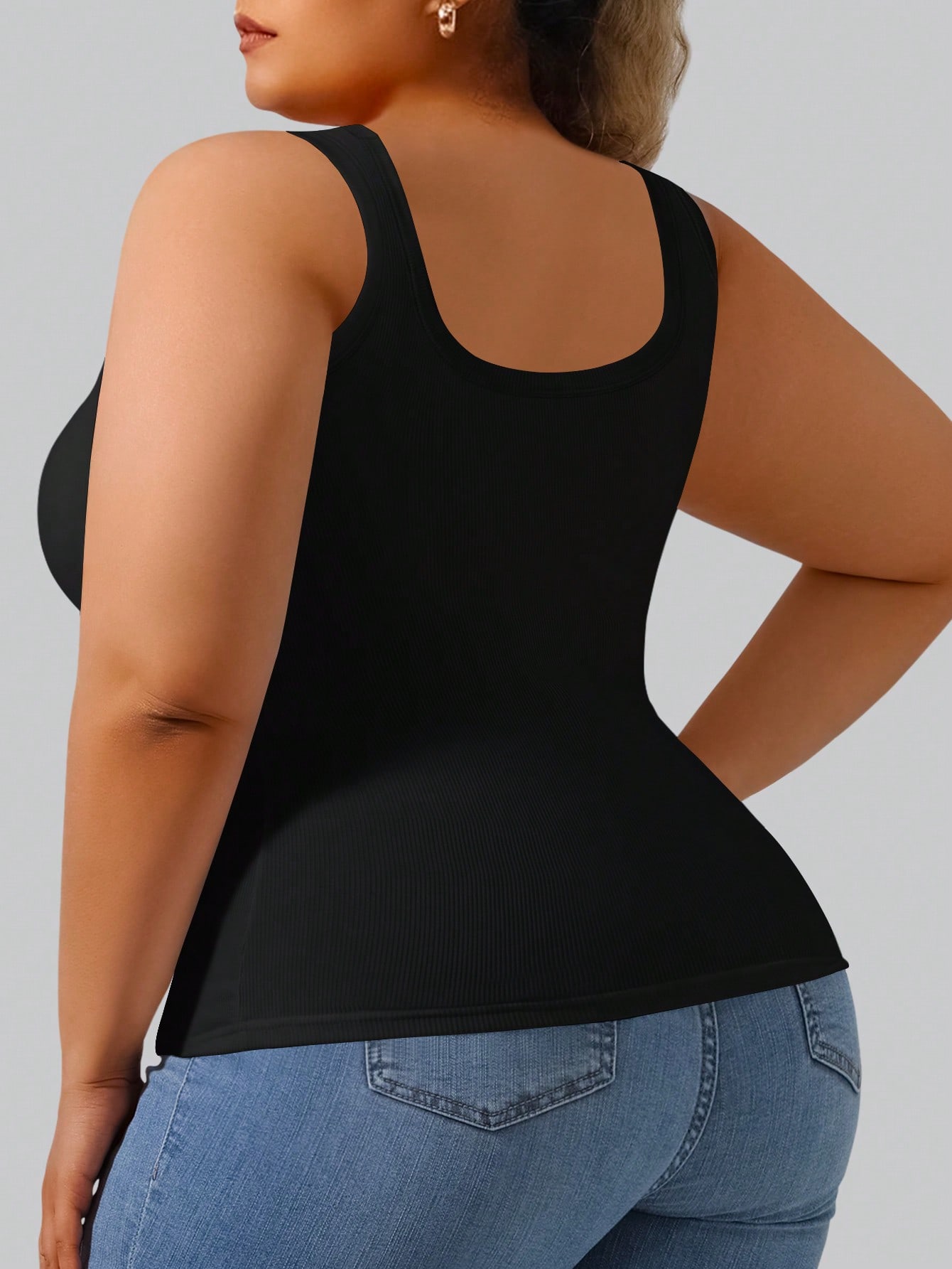 プラスサイズ レディース ハイストレッチ リブ編み クロップ - Tank Top Ribbed のレビューと価格