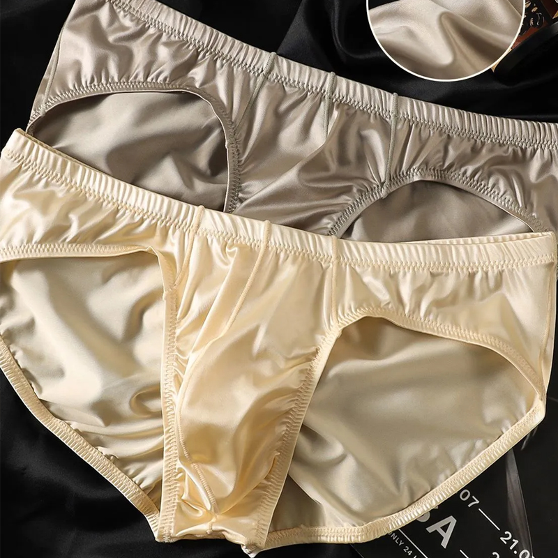 4 個メンズブリーフシャイニーサテンローライズセクシーな下着 - Pouch Boxer Pouch のレビューと価格