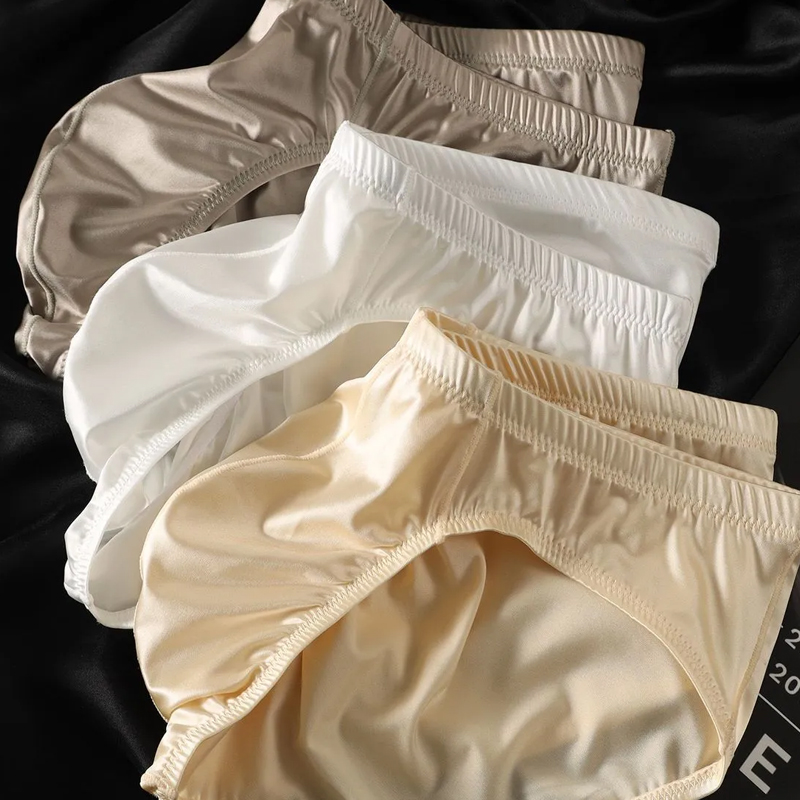 4 個メンズブリーフシャイニーサテンローライズセクシーな下着 - Pouch Boxer Pouch のレビューと価格